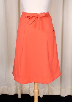 1960s Vintage Coral Pocket A line Skirt by Alfred Dunner