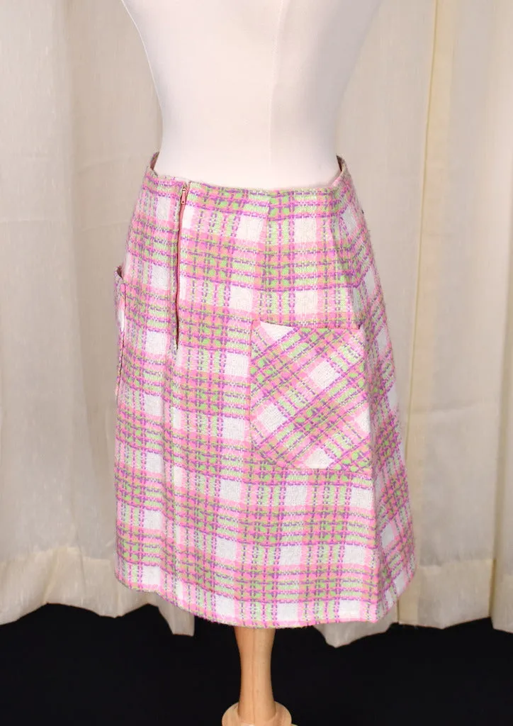 1960s Vintage Pink Weaved Skirt