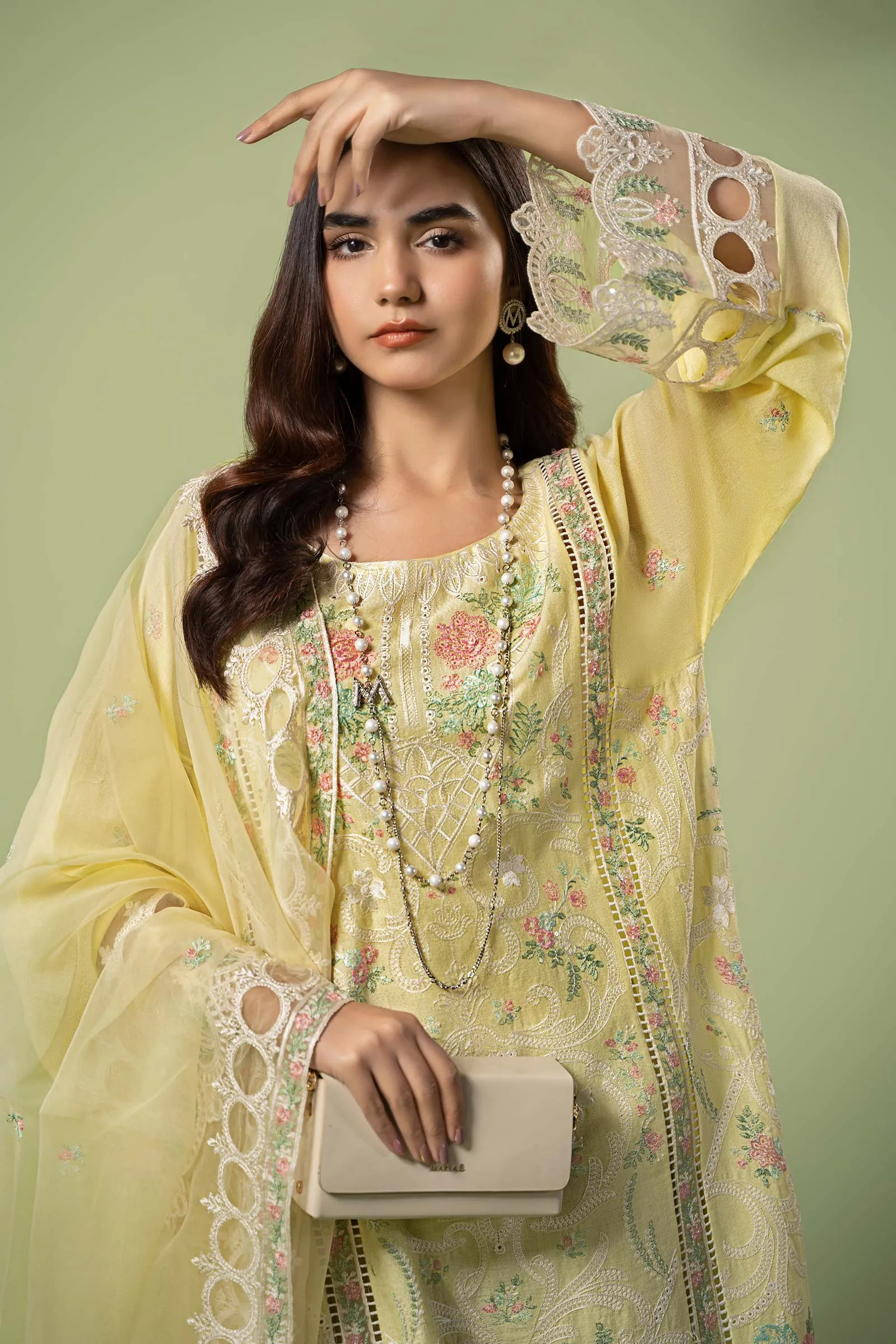 3 Piece Embroidered Lawn Suit | DW-EF24-18