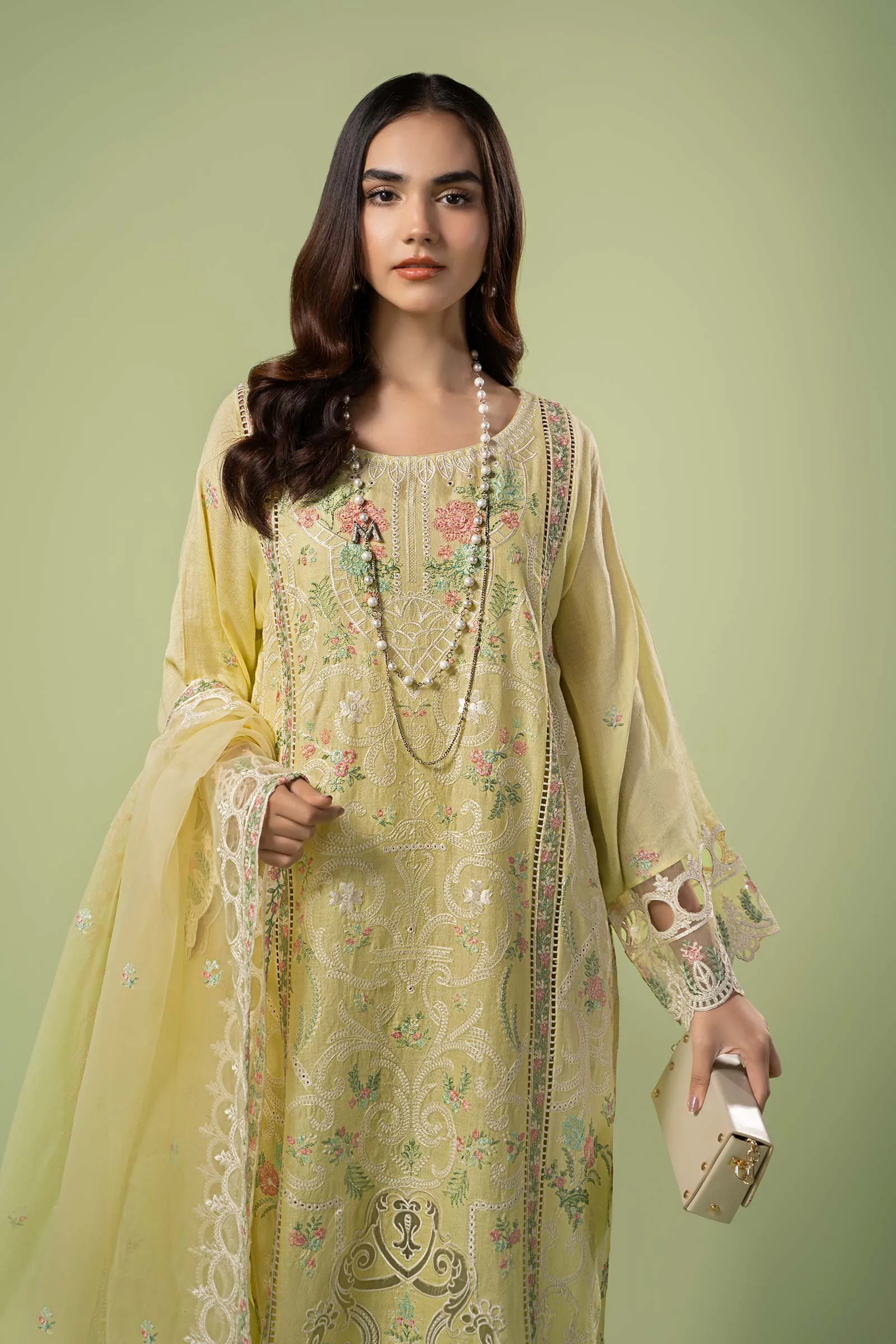 3 Piece Embroidered Lawn Suit | DW-EF24-18