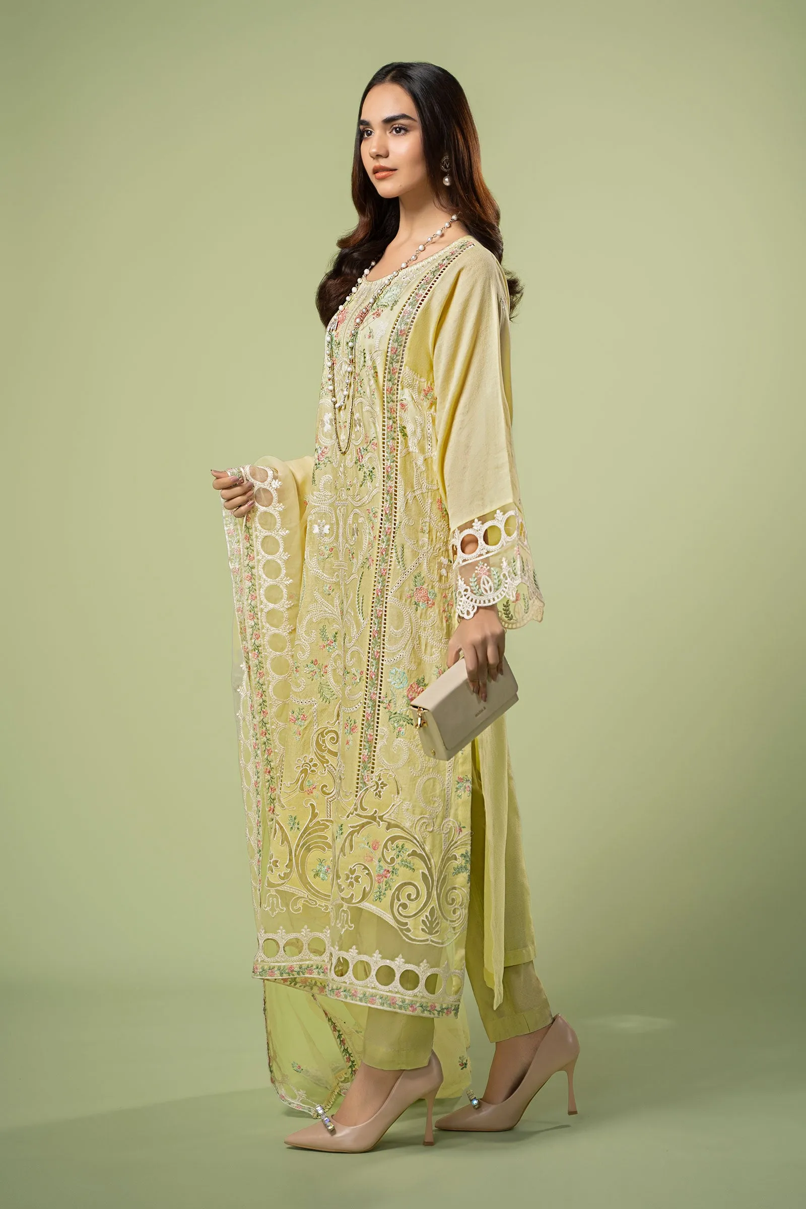 3 Piece Embroidered Lawn Suit | DW-EF24-18