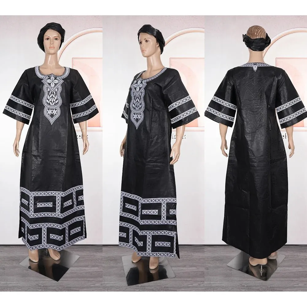 African Dresses for Women: Dashiki, Traditional Bazin Embroidery Gowns for Wedding & Evening Parties