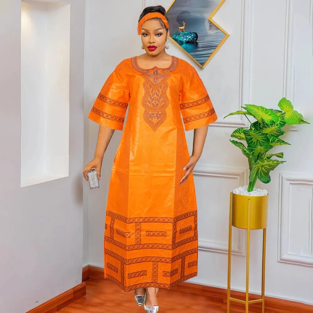 African Dresses for Women: Dashiki, Traditional Bazin Embroidery Gowns for Wedding & Evening Parties