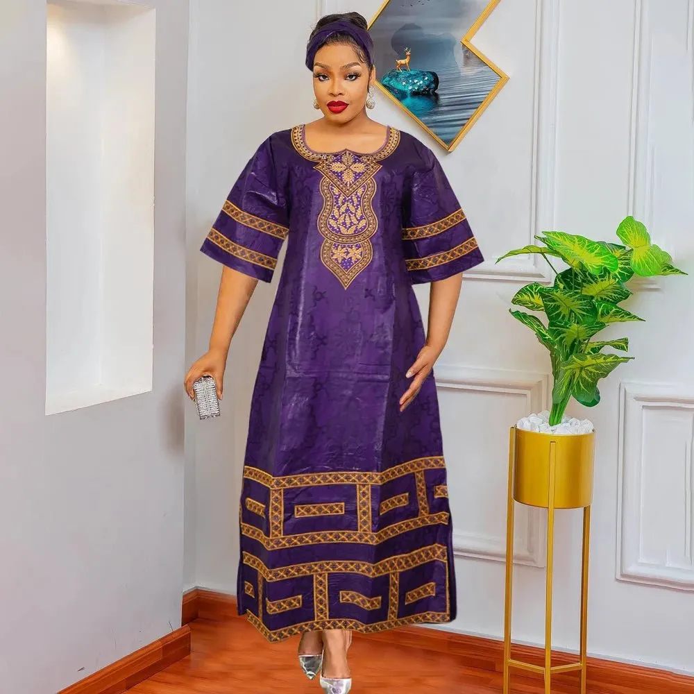 African Dresses for Women: Dashiki, Traditional Bazin Embroidery Gowns for Wedding & Evening Parties