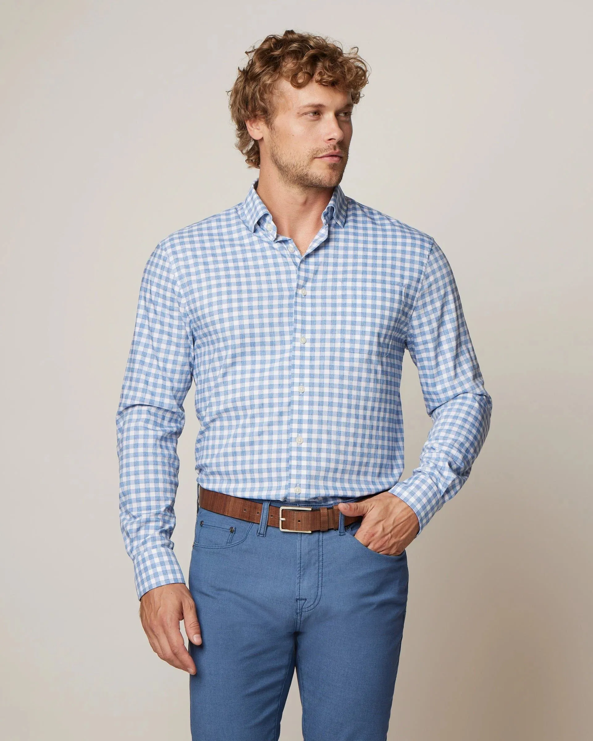 Allworth Performance Button Up Shirt in Wake by Johnnie-O