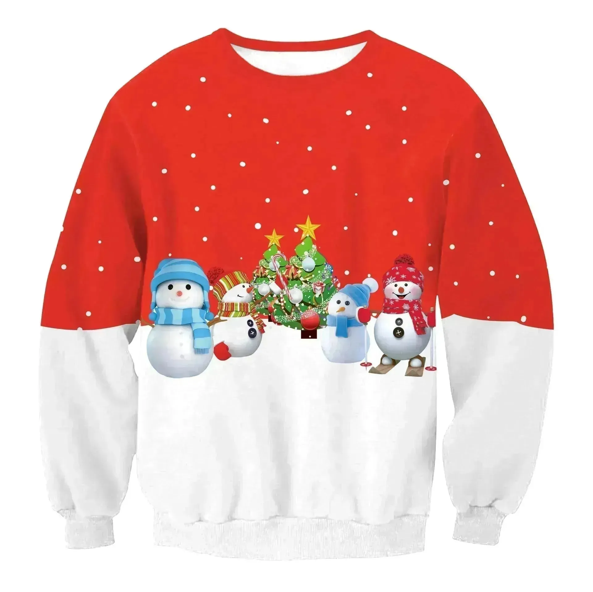 Autumn Winter Fashion Ugly Christmas Sweater Santa Elf Funny Pullover Womens Mens Print Sweaters Tops Clothing