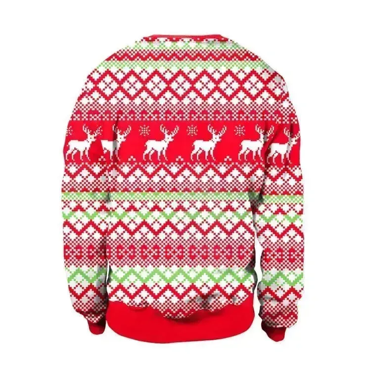 Autumn Winter Fashion Ugly Christmas Sweater Santa Elf Funny Pullover Womens Mens Print Sweaters Tops Clothing