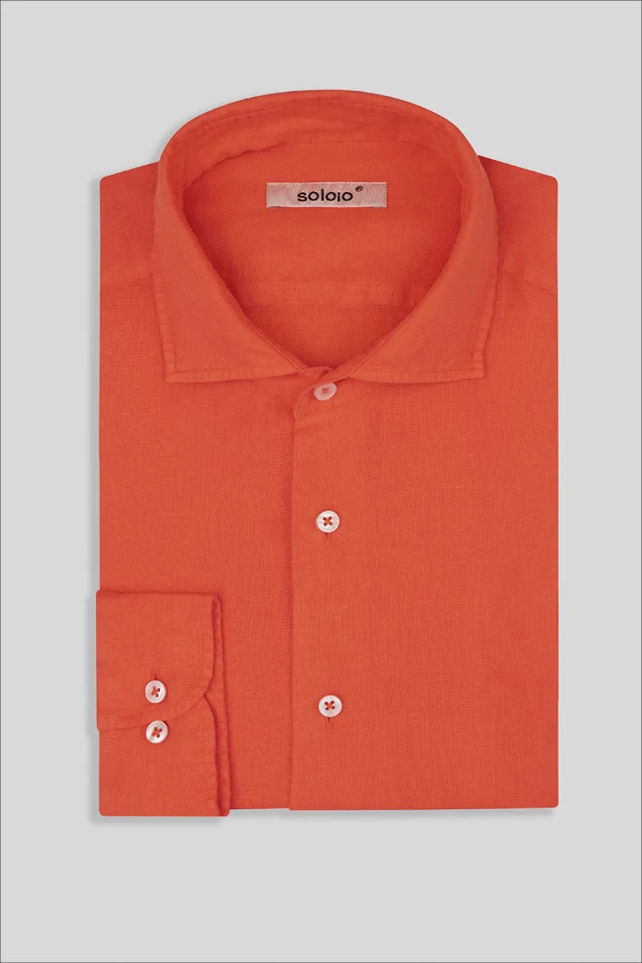 basic linen shirt strong orange