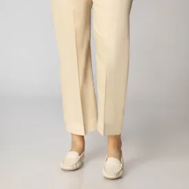 Beige Cambric Straight Fit Trousers PS3510