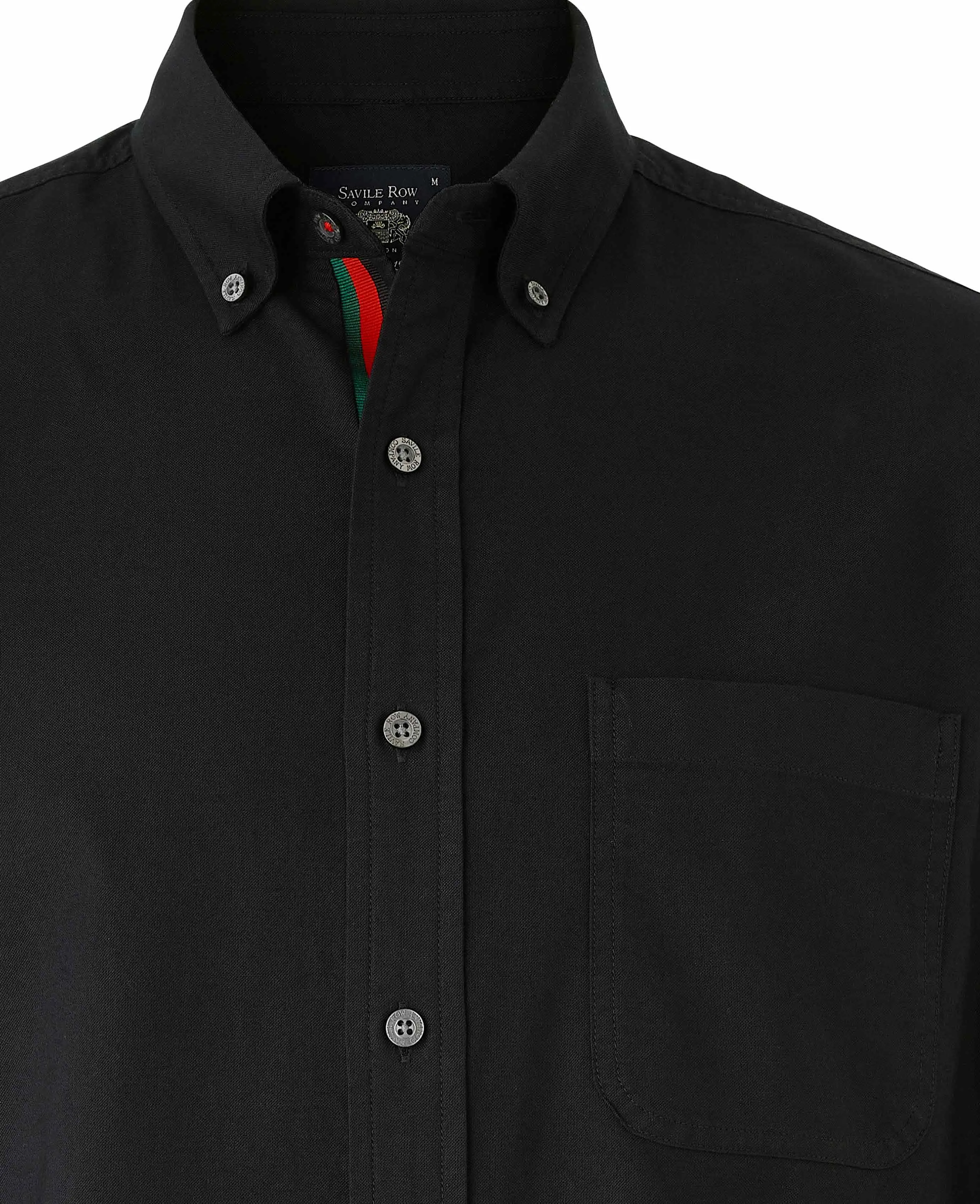 Black Classic Fit Button-Down Oxford Casual Shirt