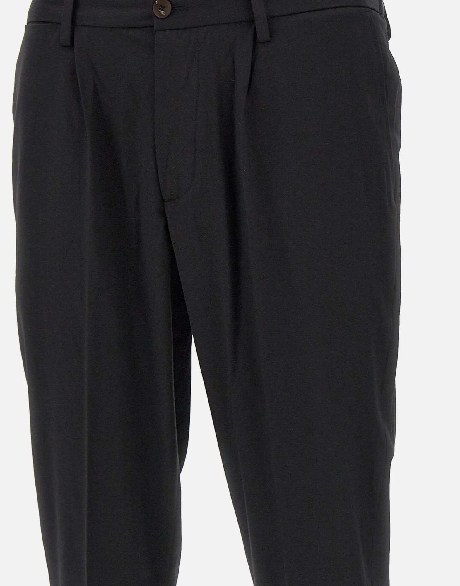 Black Wool Blend Trousers