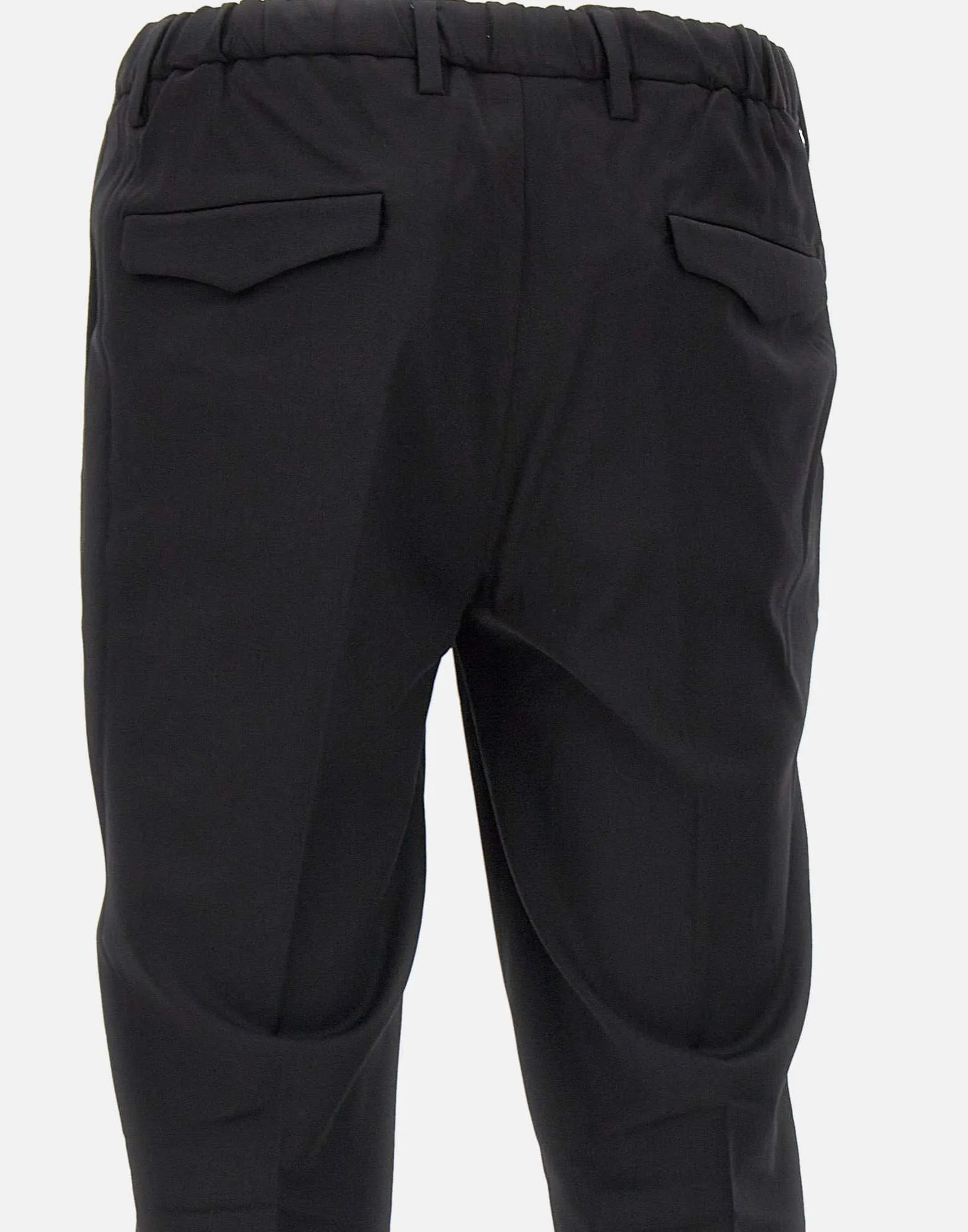 Black Wool Blend Trousers