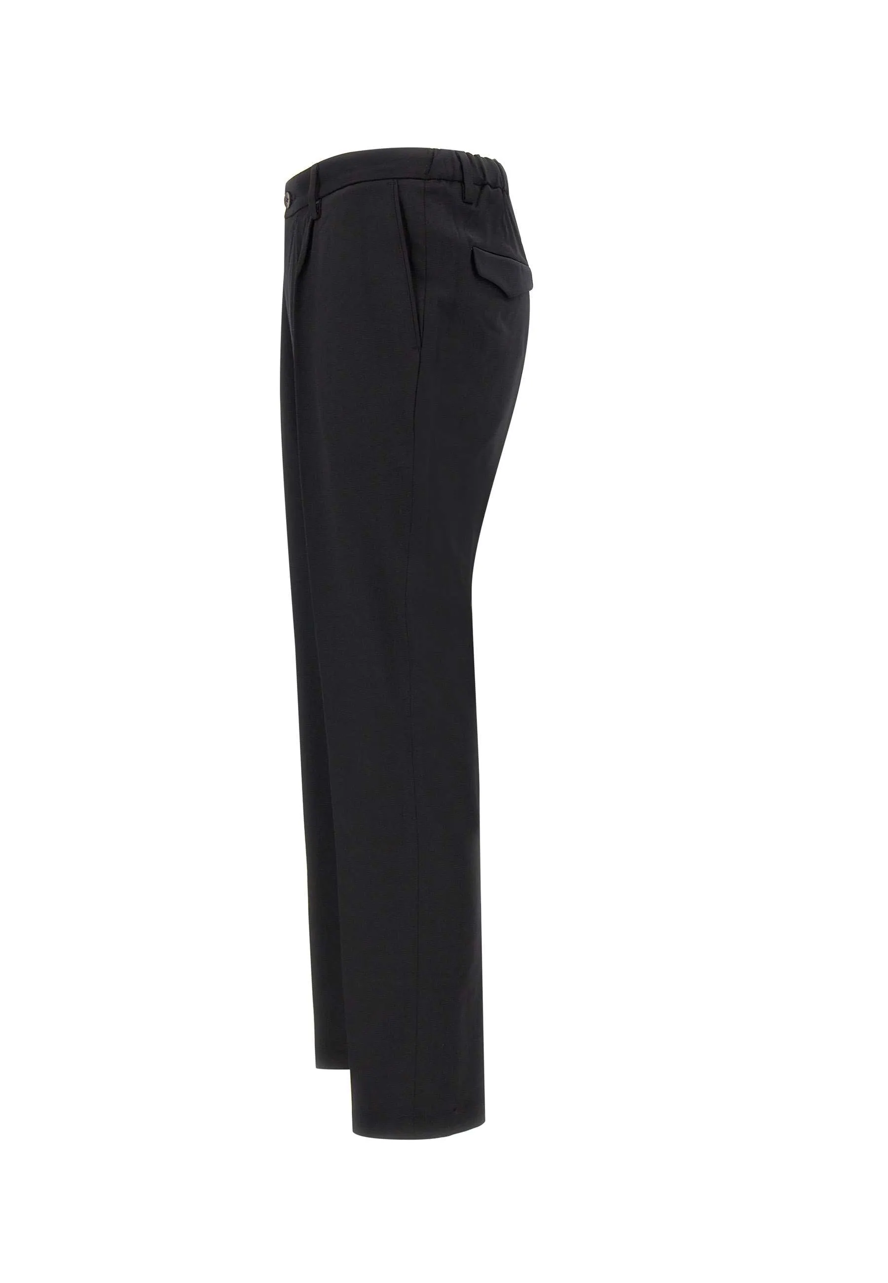 Black Wool Blend Trousers