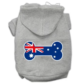 Bone Shaped Australian Flag Screen Print Pet Hoodies Grey L (14)