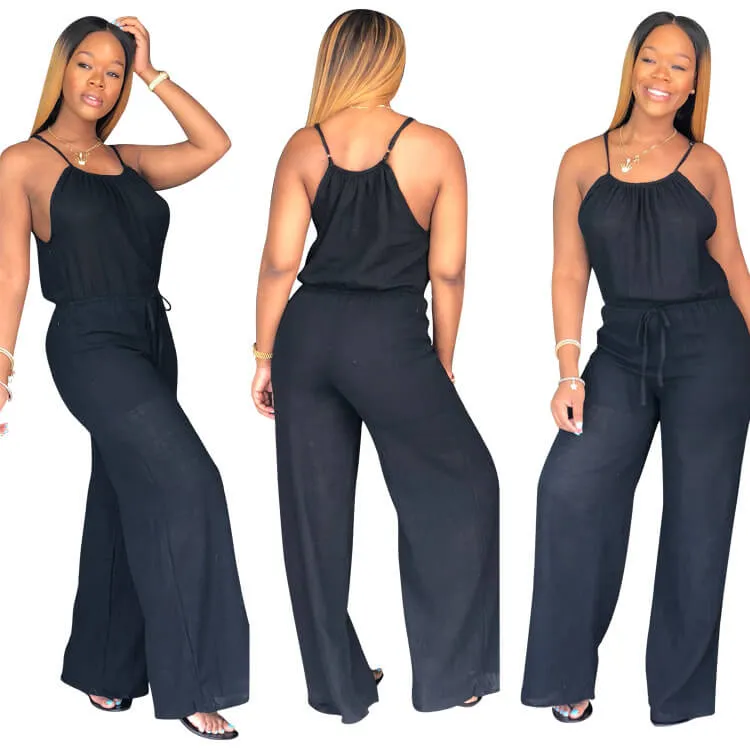 Candy Color Wide Leg Plus Size Formal Jumpsuit