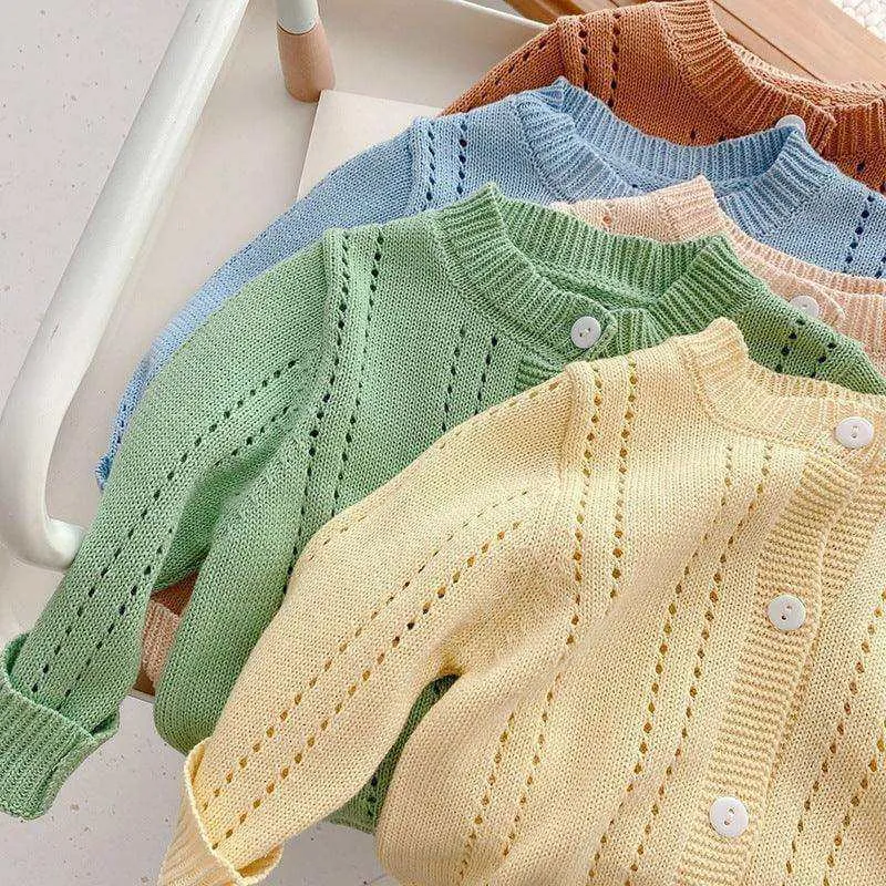 Candy Kids Baby Girls Full Sleeve Solid Knitted Sweaters