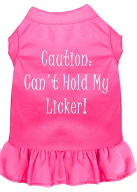 Can't Hold My Licker Screen Print Dress Bright Pink Lg (14)