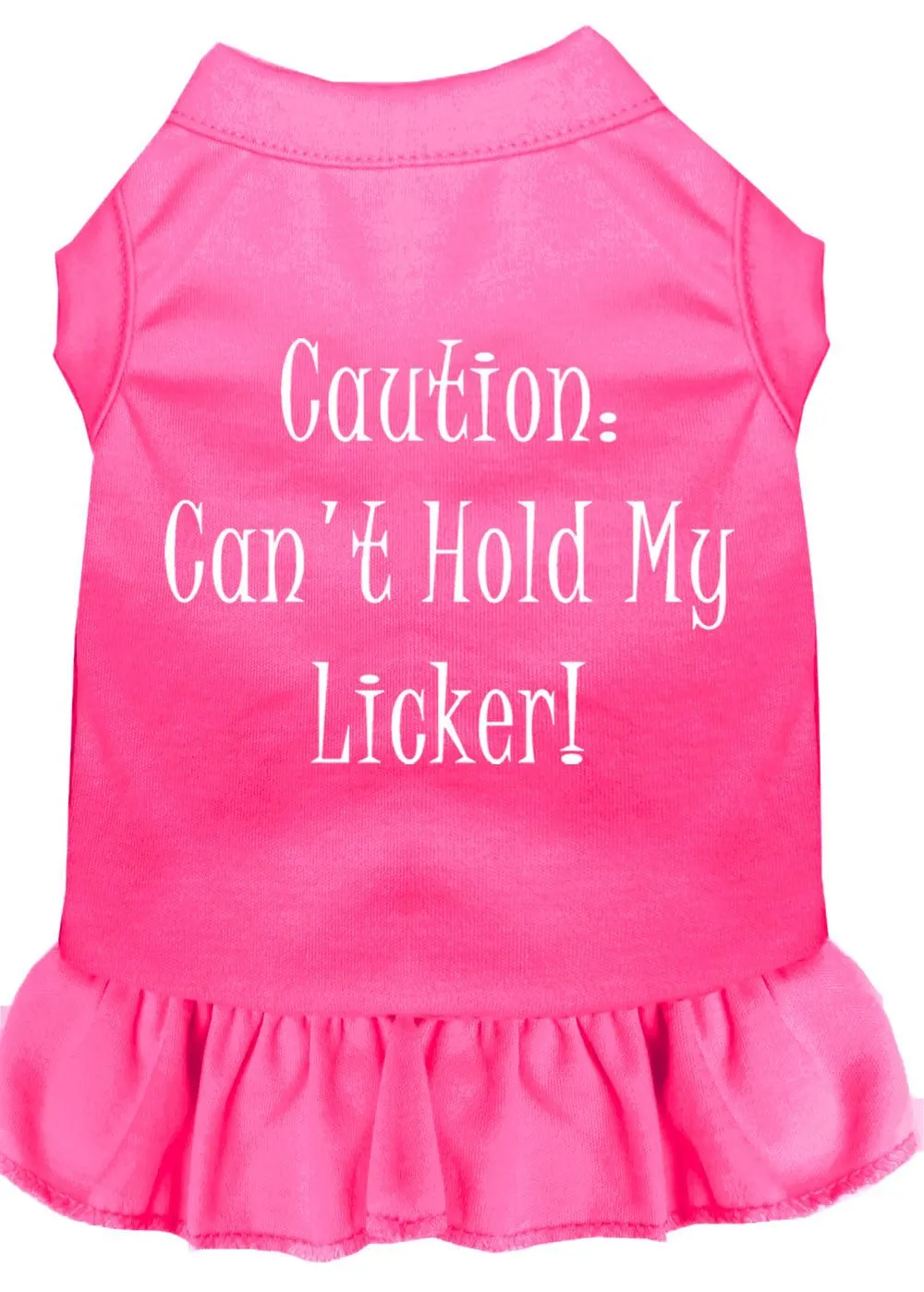 Can't Hold My Licker Screen Print Dress Bright Pink Lg (14)