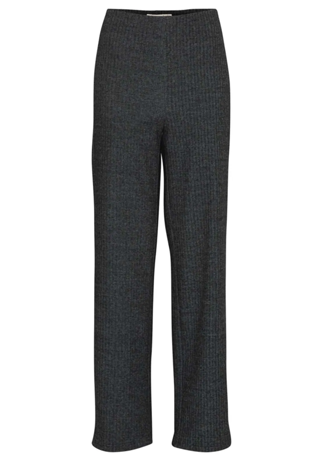 Casual Straight Leg Trousers - Black Mix