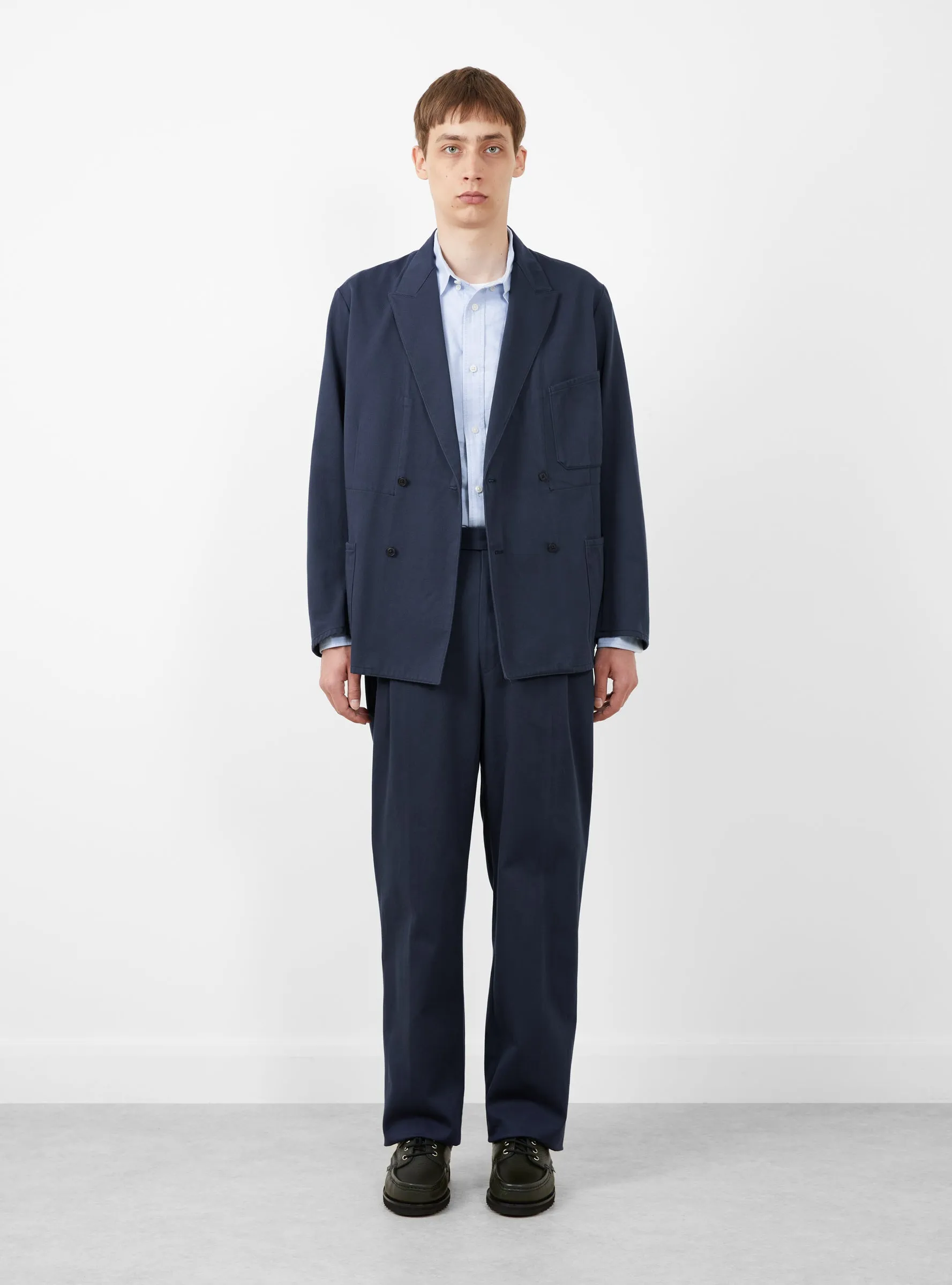 Cotton Manhattan Trousers Navy