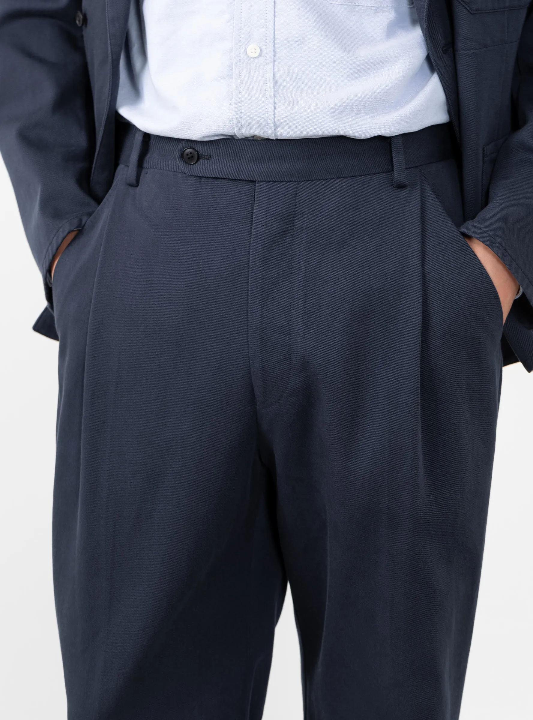 Cotton Manhattan Trousers Navy