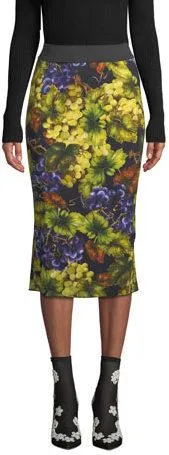 Elastic-Waist Grape-Print Tube Skirt