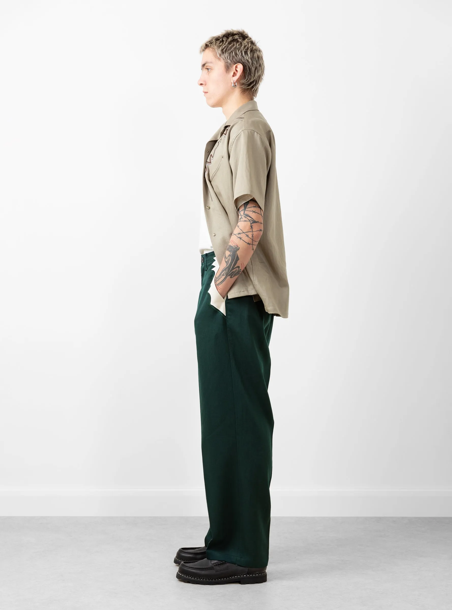 Embroidered Western Trousers Green