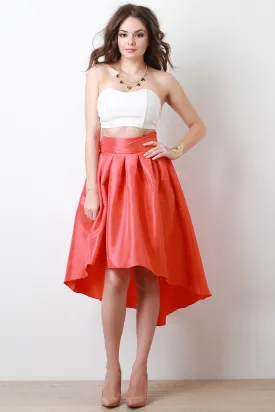 Evening Taffeta Pleated High-Low Skirt