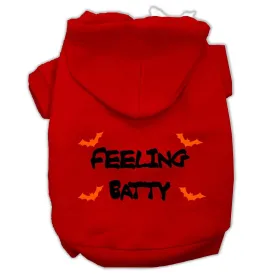 Feeling Batty Screen Print Pet Hoodies Red Size XS (8)