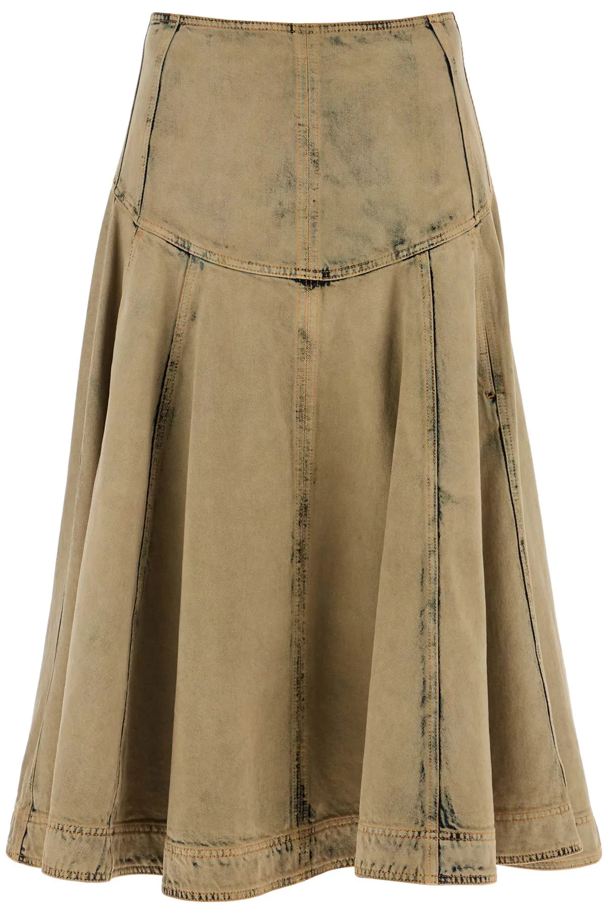 Ferragamo Denim Flared Skirt With Full