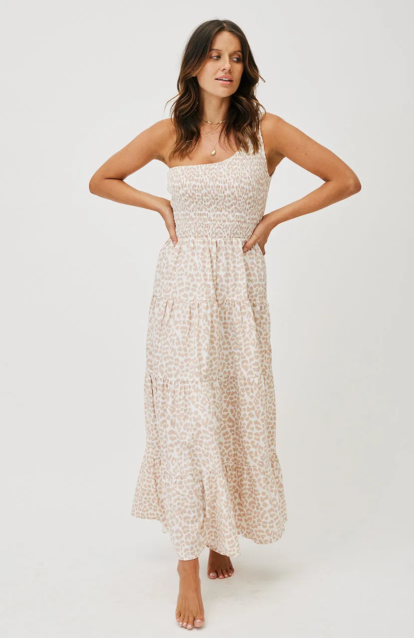 Fleur Maxi Dress - Nude Leopard