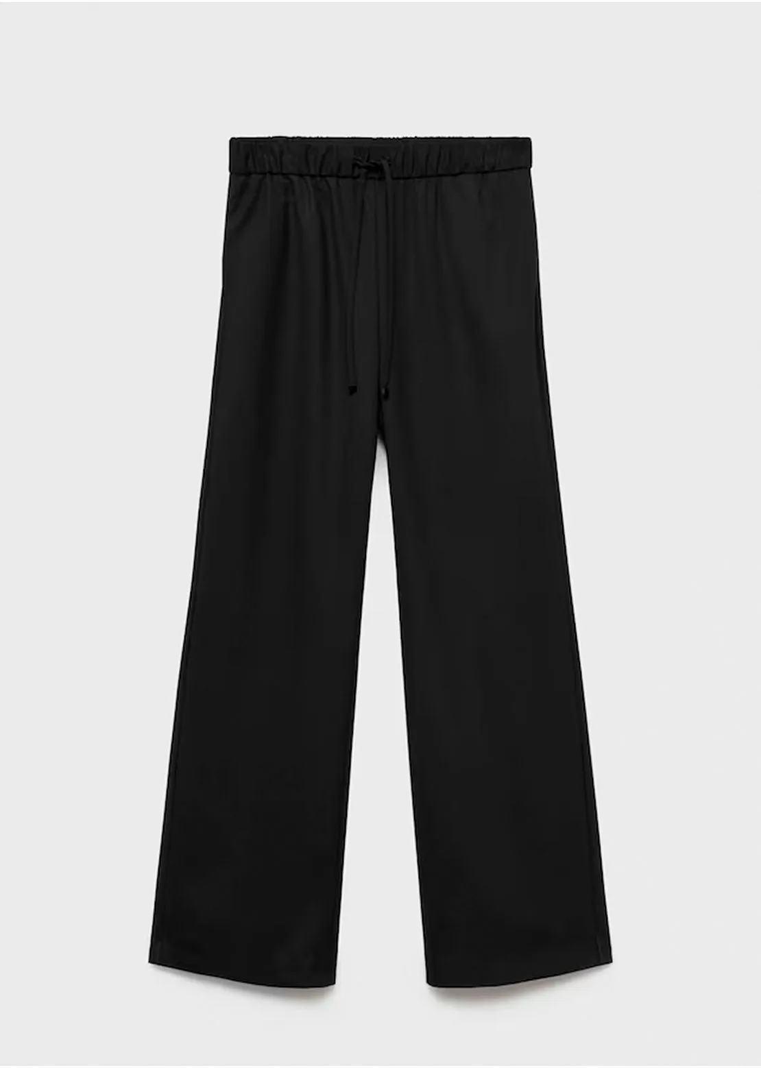 Flowy straight-fit trousers - Black