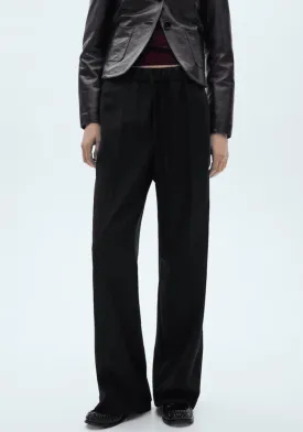 Flowy straight-fit trousers - Black