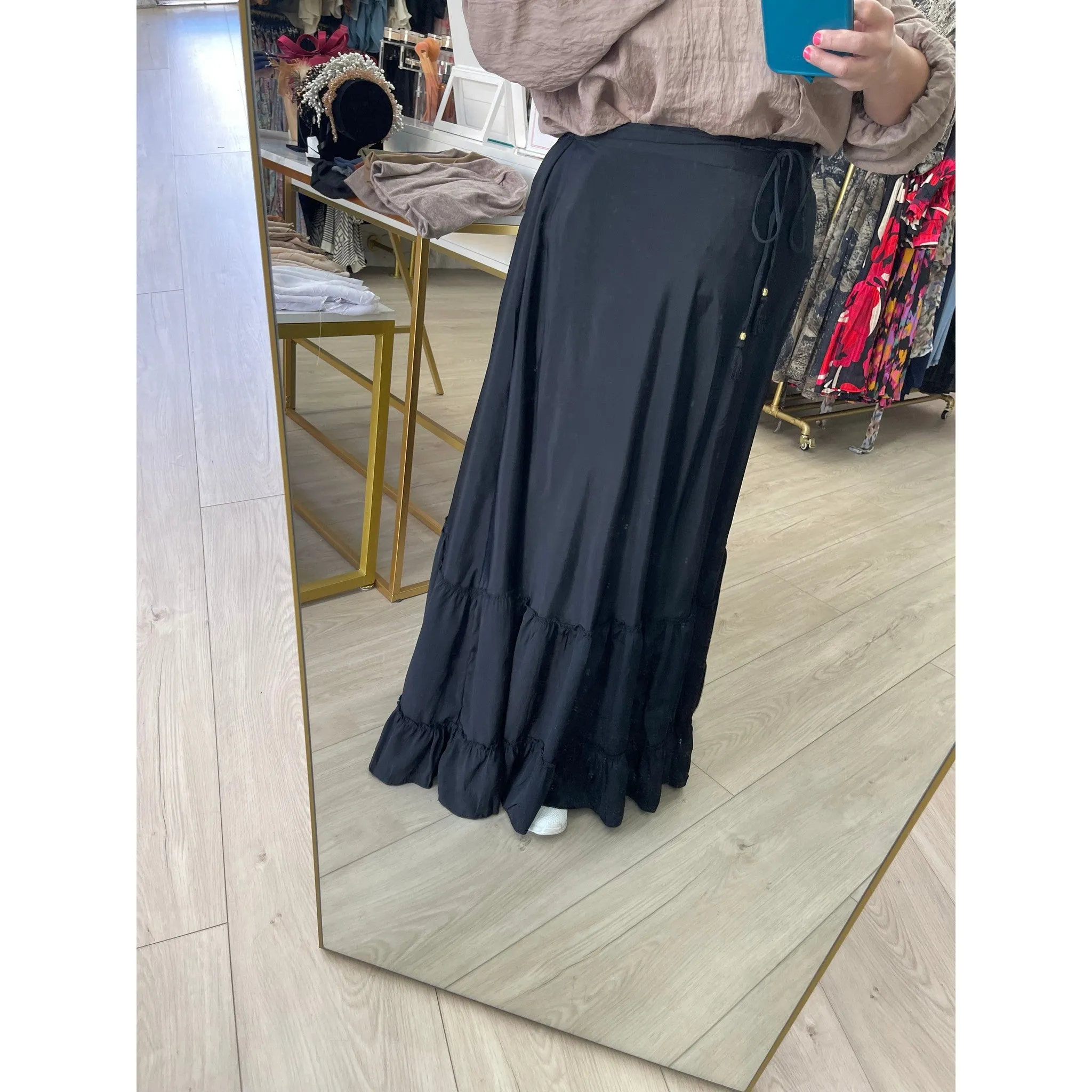 Gold Collection - Maxi Skirt, O/S-Fits-Many, Black