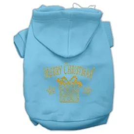 Golden Christmas Present Pet Hoodies Baby Blue Size XL (16)