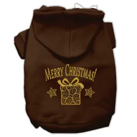 Golden Christmas Present Pet Hoodies Brown Size Lg (14)