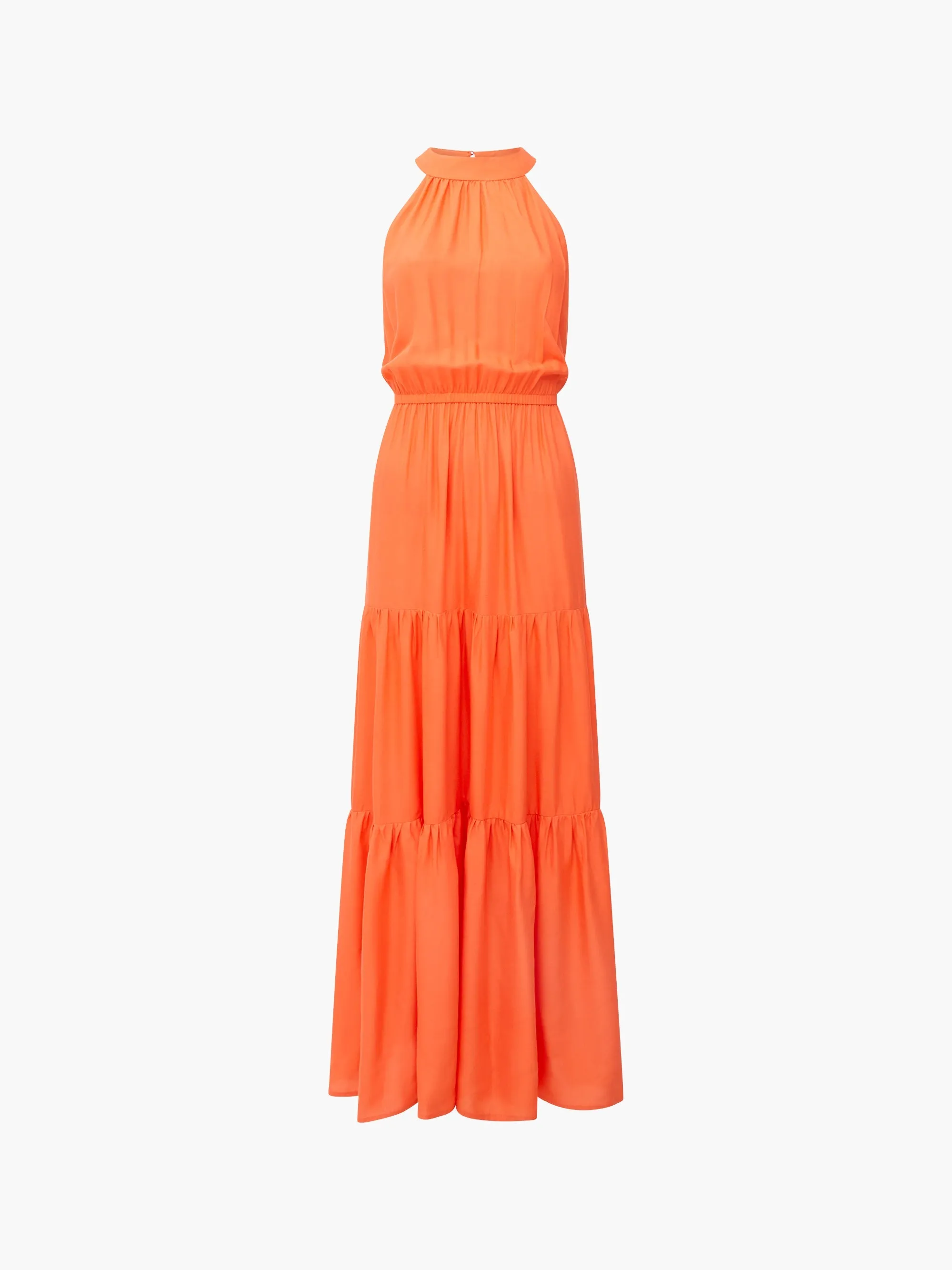 Halter Viscose Tiered Maxi Dress