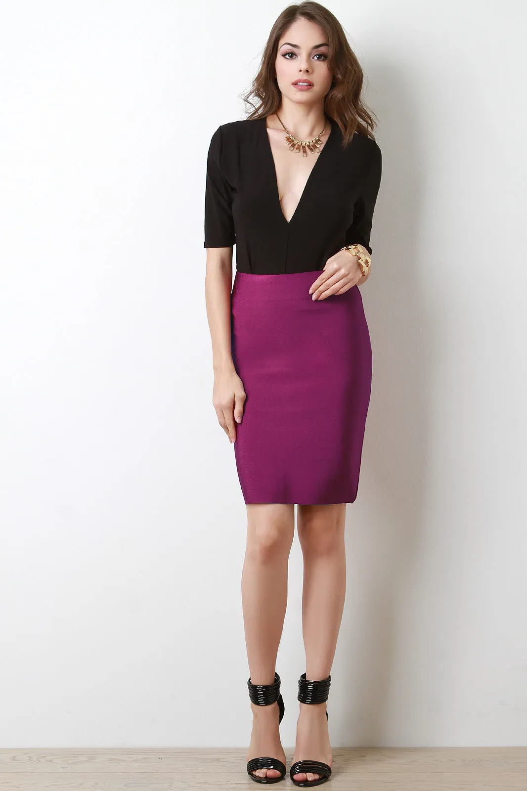 High Waisted Bandage Pencil Skirt