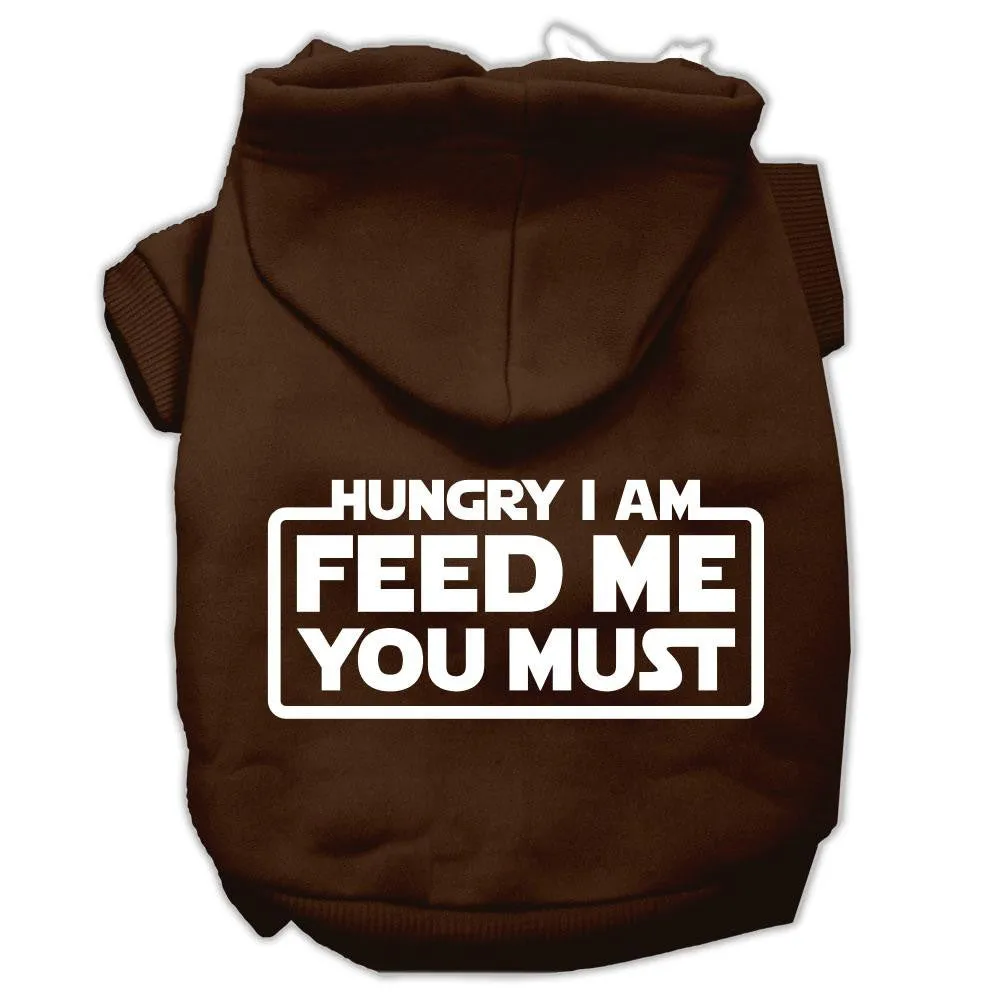 Hungry I Am Screen Print Pet Hoodies Brown Size Lg (14)