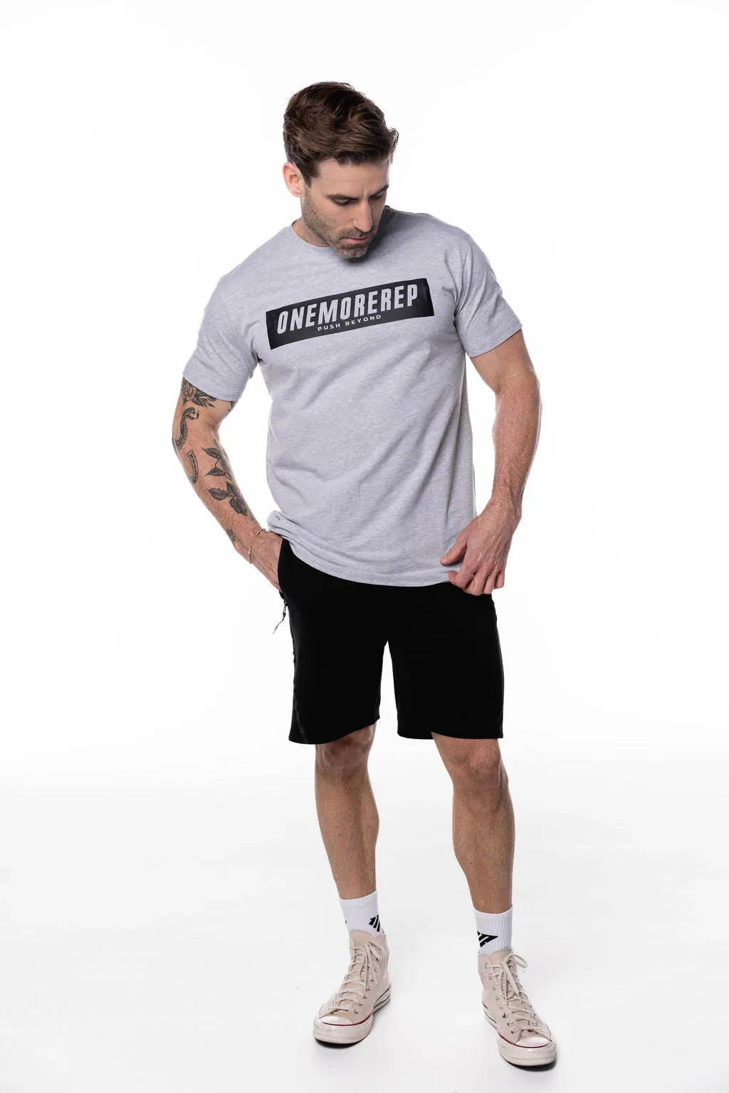 Iconic Block Tee Light Grey