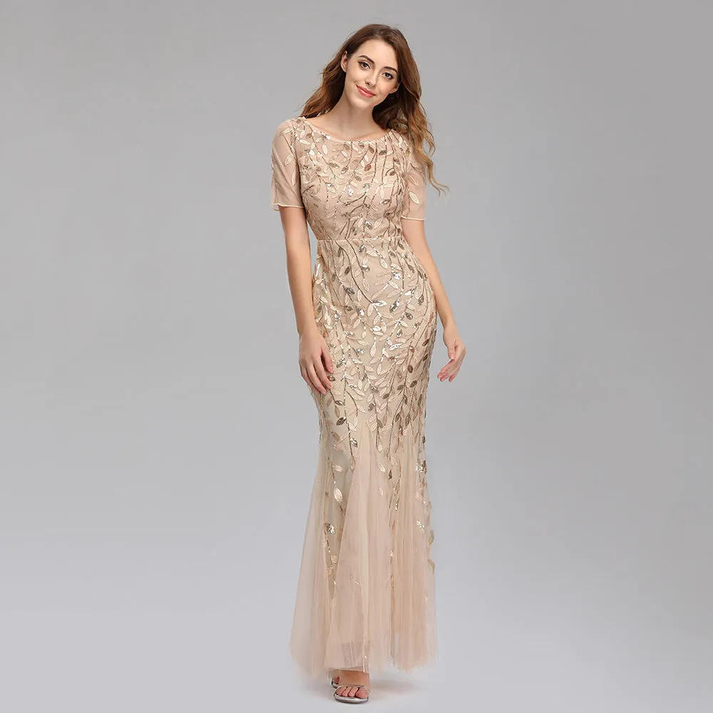 Jesse Sequin Mesh Gown