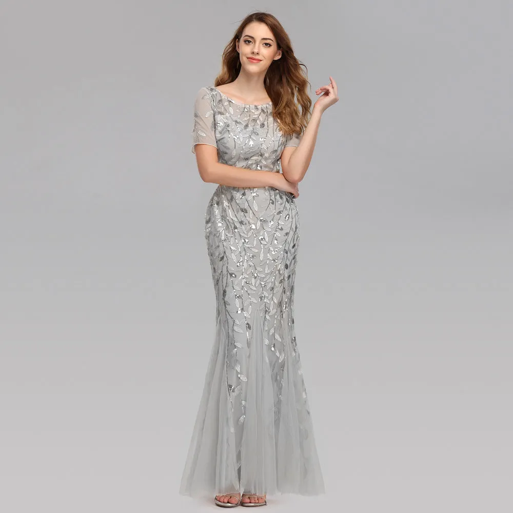 Jesse Sequin Mesh Gown