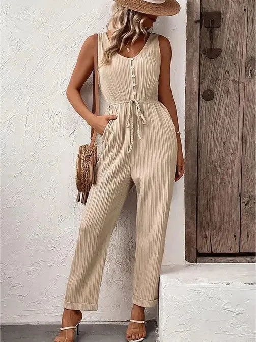 Jumpsuits for Women Casual Sleeveless With Pockets