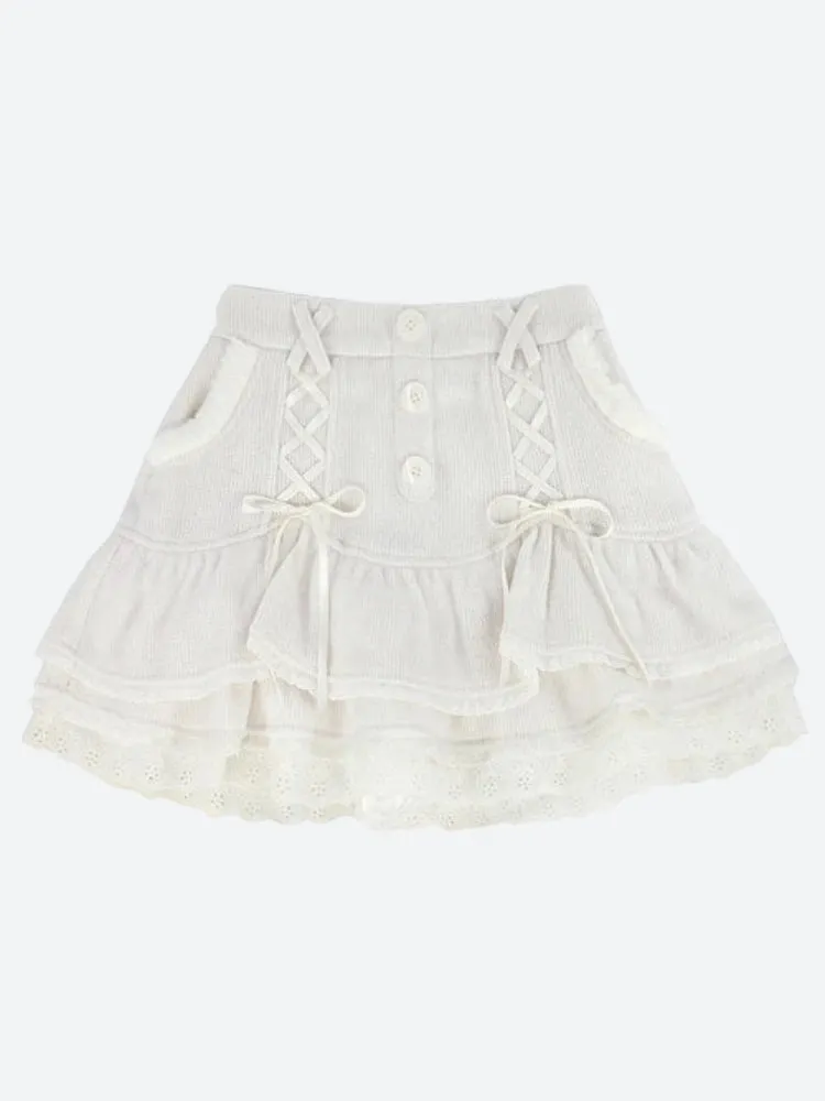 Kawaii Ruffled Layered Lace Mini Skirt