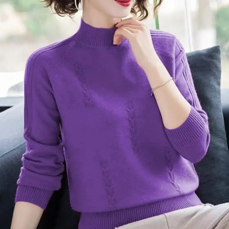 Knitted Turtleneck Long Sleeve Sweaters