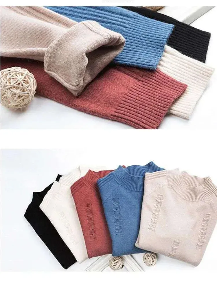 Knitted Turtleneck Long Sleeve Sweaters