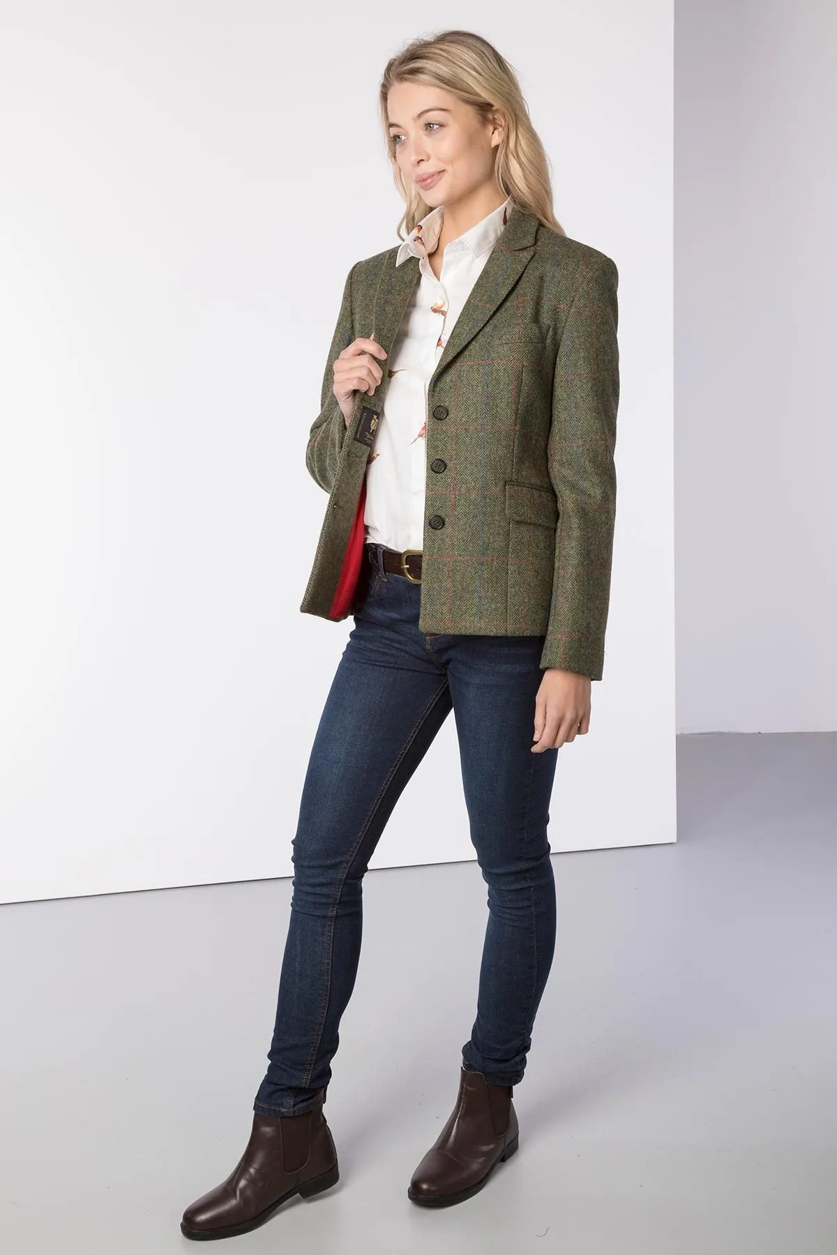 Ladies Short Fitted Tweed Jacket Blazer - Holly