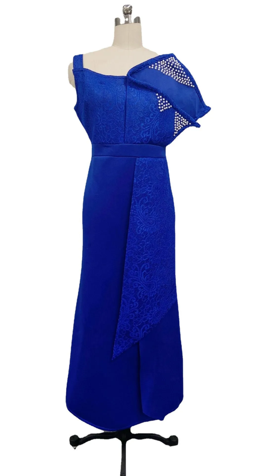 Laura Blue Beaded Evening Dress