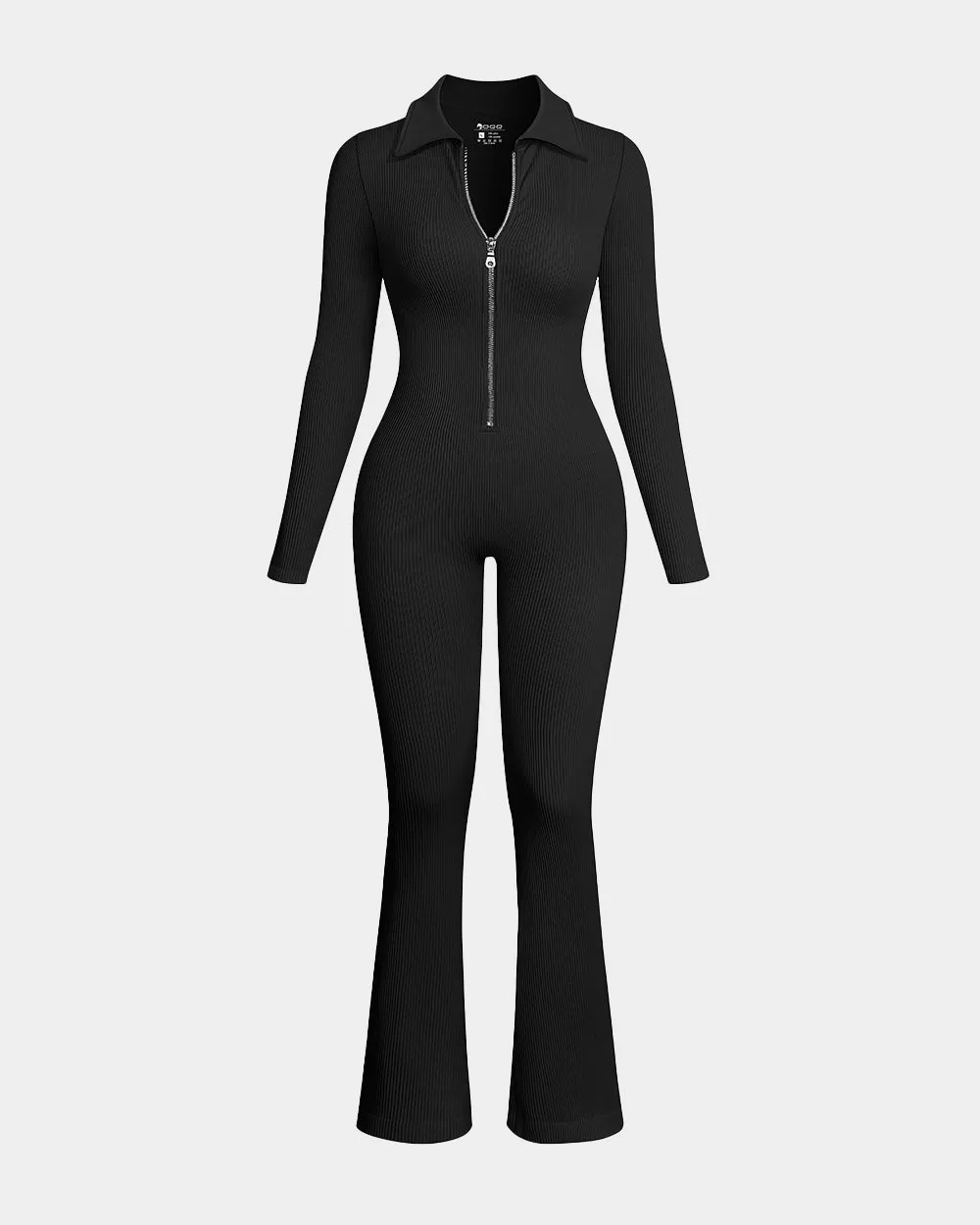 Long Sleeve Zipper Wide Leg Jumpsuits