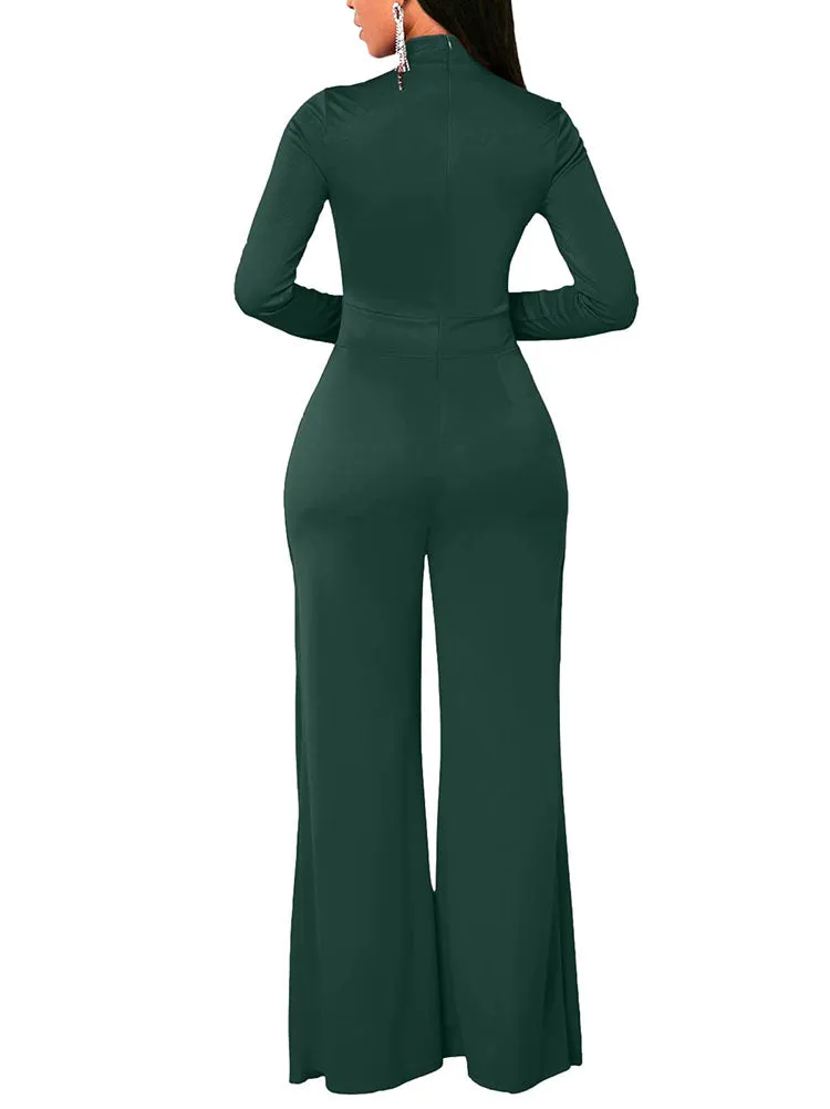 Long Sleeves Wide Leg Pants Jumpsuits